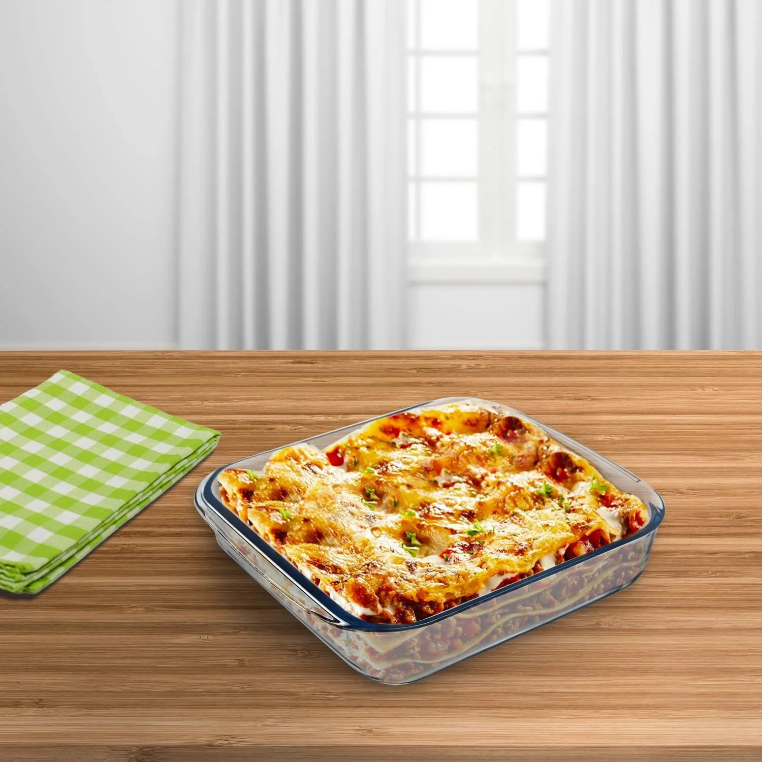 Форма для запекания квадратная, боросиликатное стекло, 1.1 л, 18 x 18 см, без BPA, фото №5