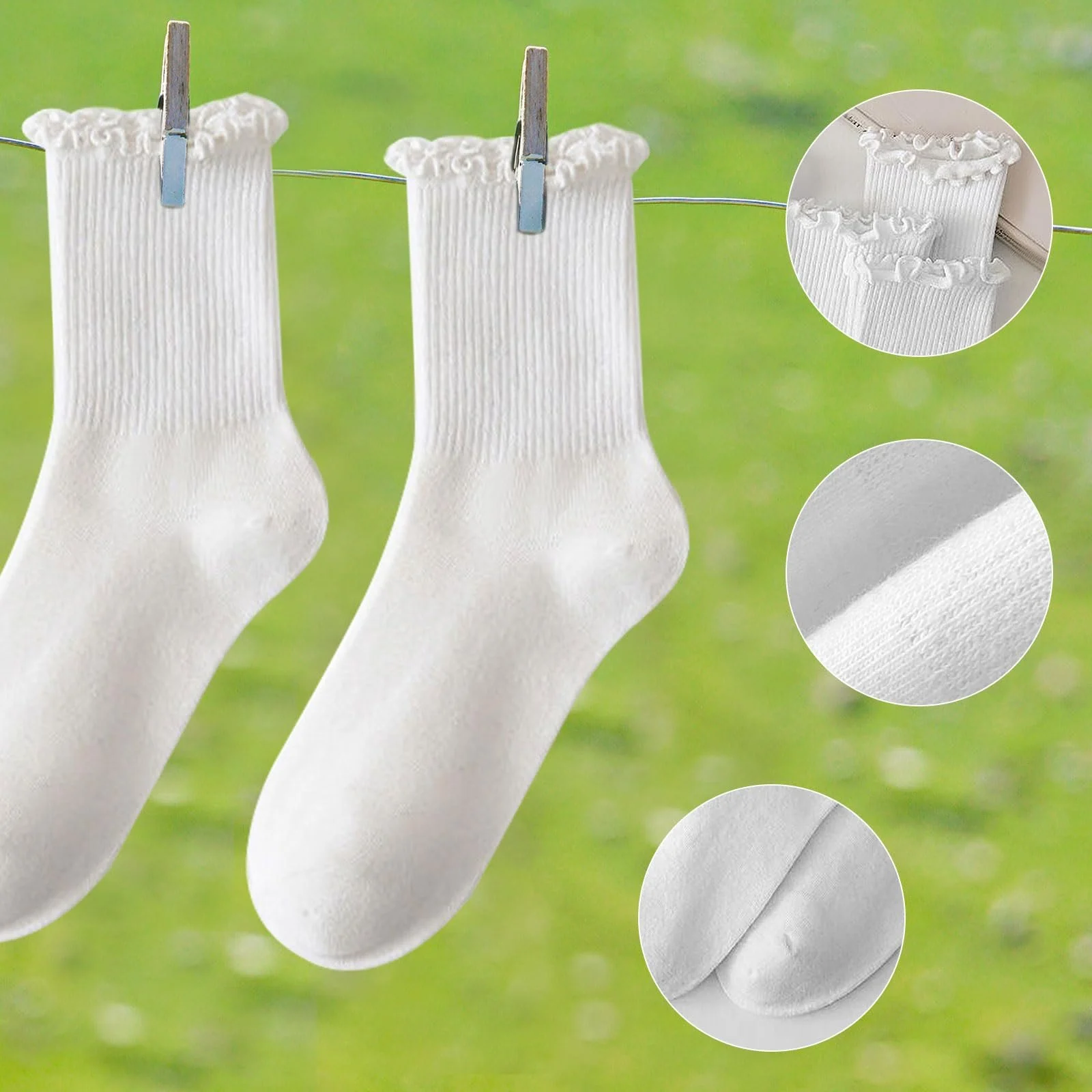 Носки с рюшами Белые 6 пар, фото №5 Носки с рюшами Белые 6 пар, фото №5