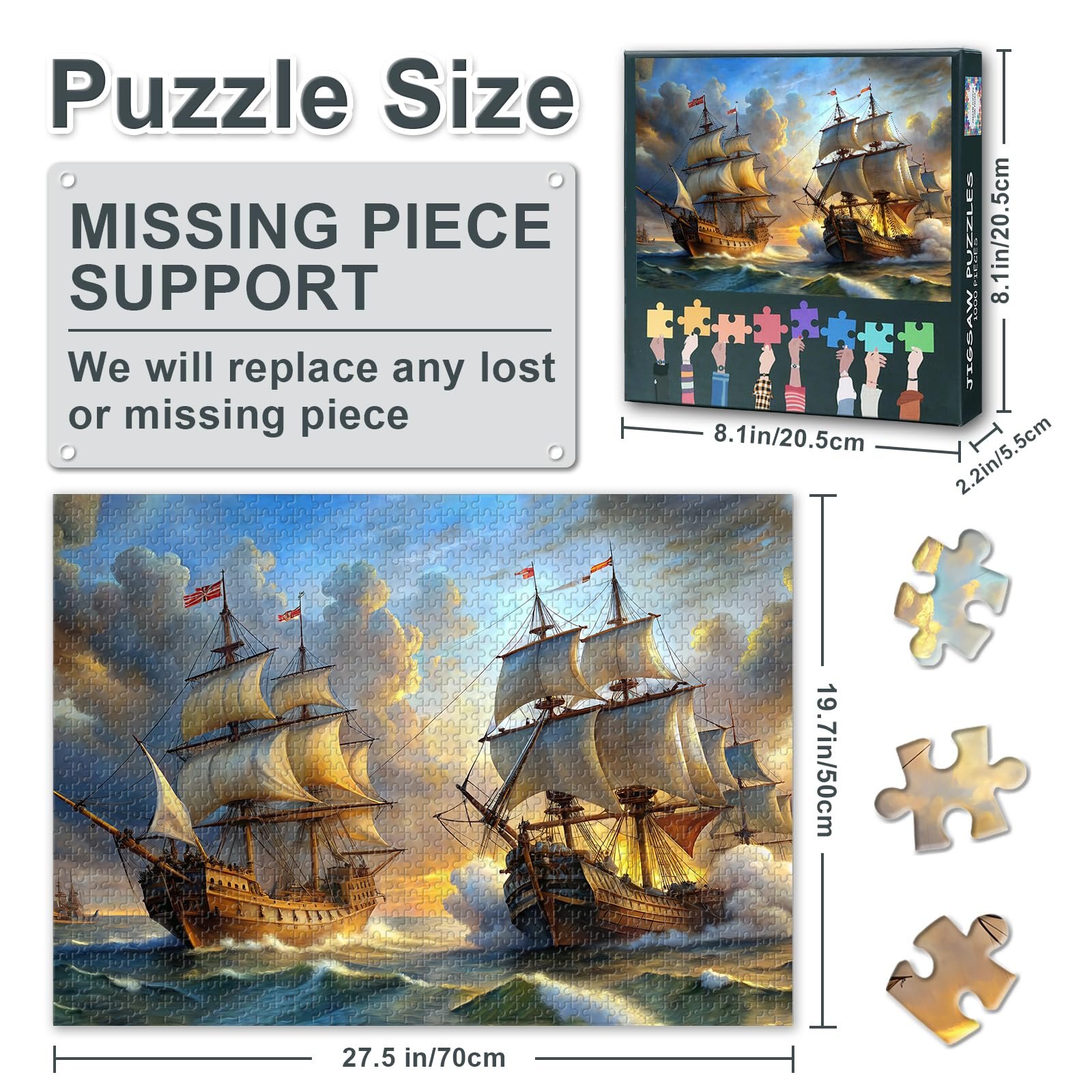 Пазл Ship in the Sea 1000 деталей 70 x 50 см, фото №3