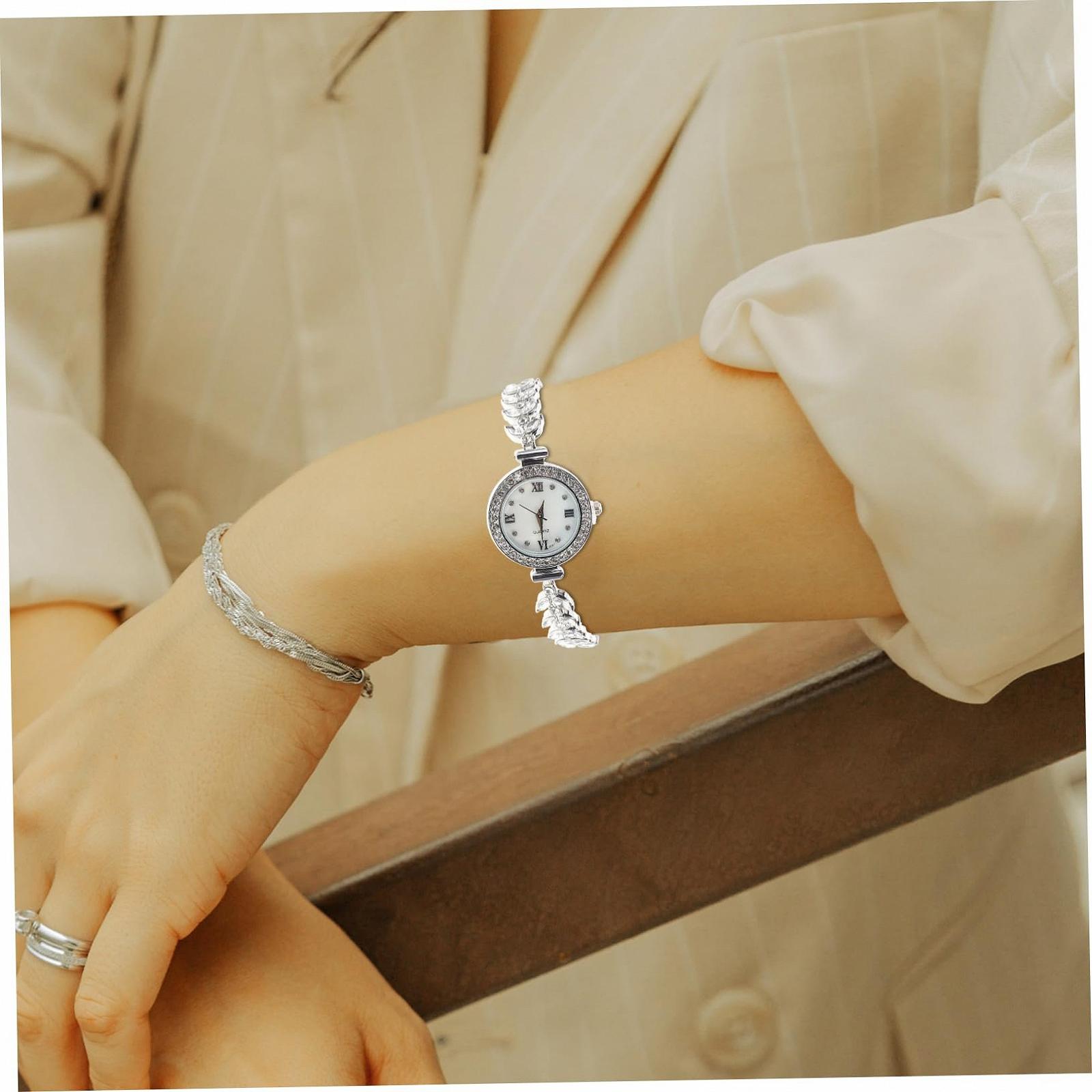 Часы наручные женские OATIPHO Кварцевые с кристаллами и искусственными бриллиантами, фото №5