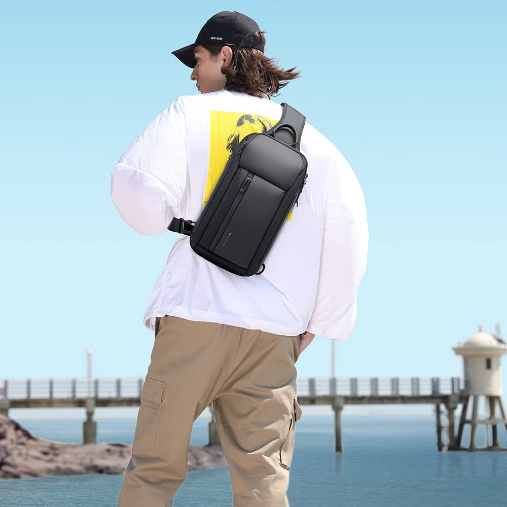 Слінг BANGE Водонепроникна чоловіча нагрудна сумка плечові сумки Crossbody слінг рюкзак для чоловіків, фото №6