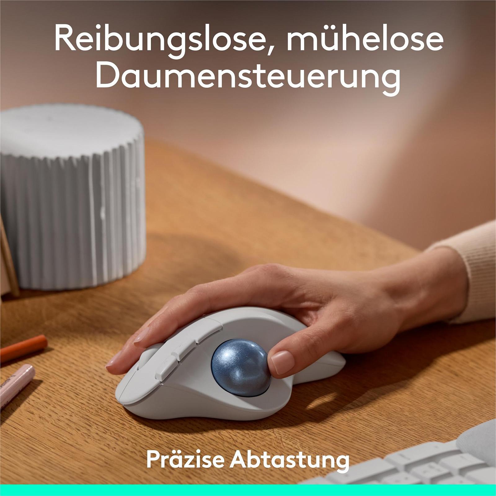 Мышь Трекбол Беспроводная Logitech ERGO M575S Белый, фото №2