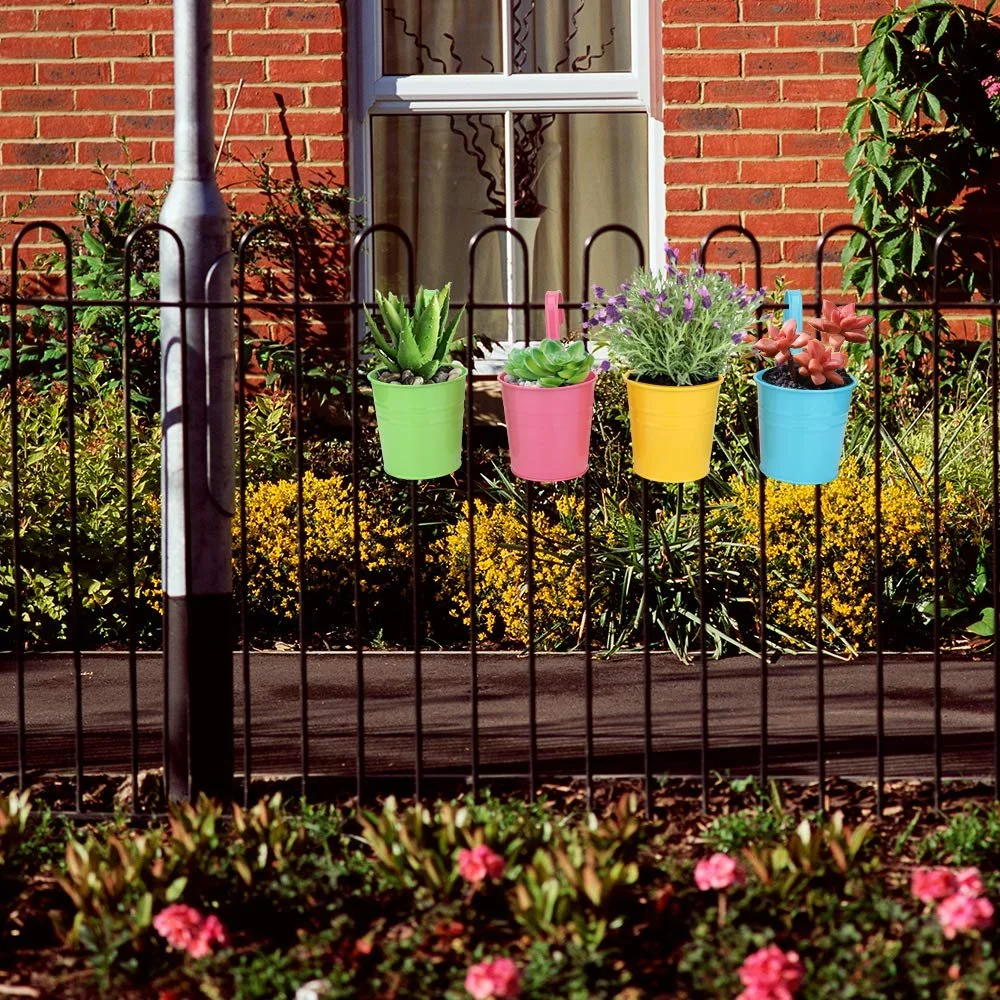 Подвесные цветочные горшки YiliYa металлические 4 шт. Разноцветный, фото №6