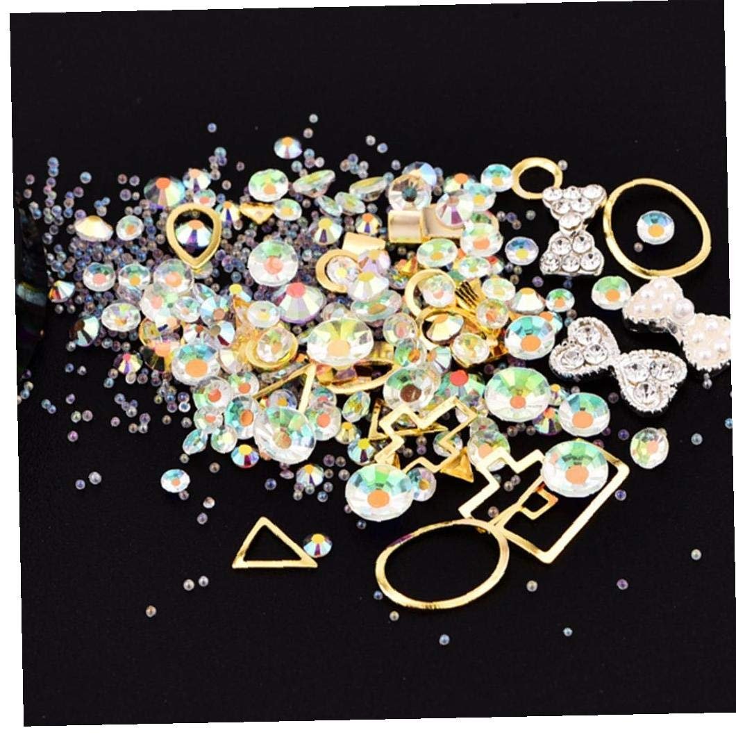 Набір страз для нігтів Форма нерівна Кристали Перли Блискітки, фото №3