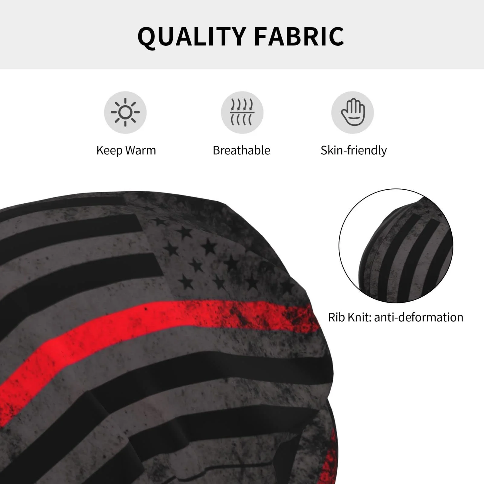 Шапка LOUJIN Fireman Thin Red Line для хлопчиків, slouchy, тепла в'язана, один розмір, фото №6