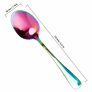 Ложка чайная нержавеющая сталь радужная 13,5 см, 30 шт synthetic.ua - Фото 1