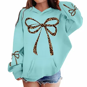 Дівчачий худі з леопардовим принтом - Фото 1