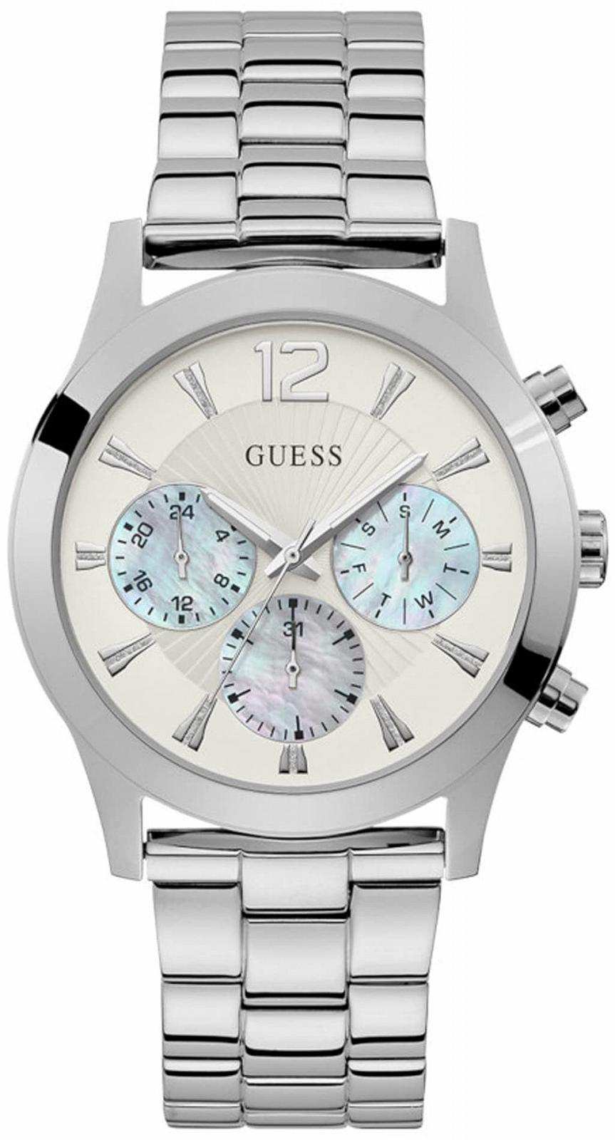 Женские аналоговые часы Guess W1295L1 с браслетом из нержавеющей стали, серебристый, фото №1