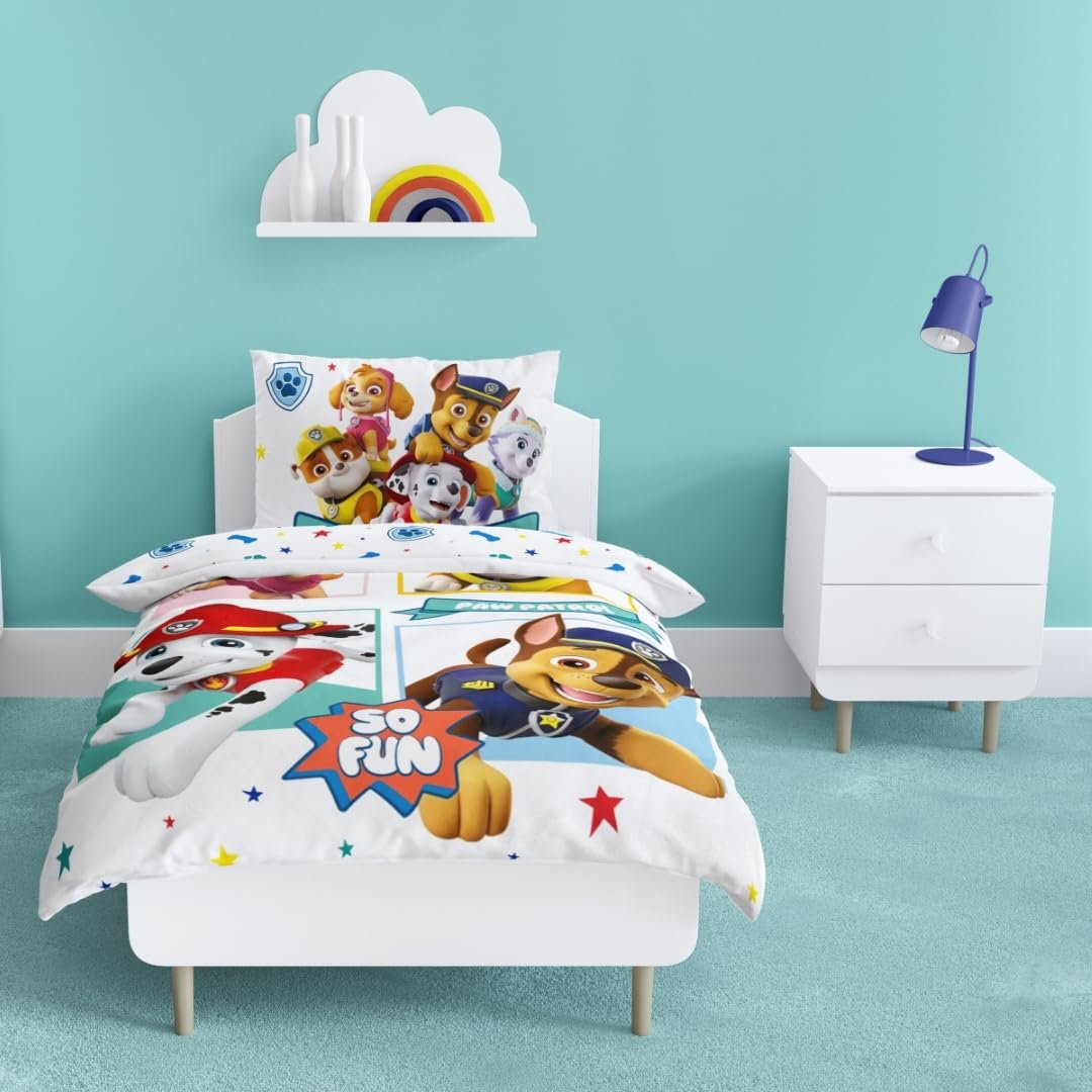 Постільна білизна Paw Patrol, підковдра 100 x 135 см, 40 x 60 см, бавовна, фланель, зимова постільна білизна для немовлят та дітей, 1 наволочка 40 x 60 см + 1 підковдра 100 x 135 см, фото №2