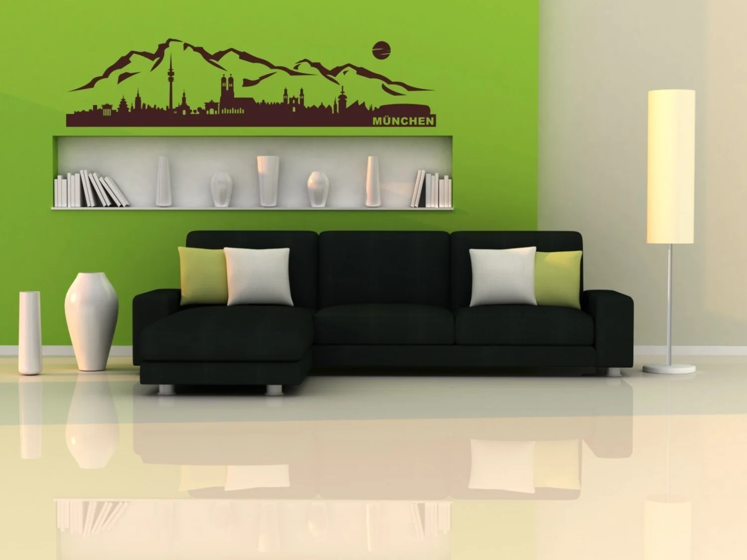 Наклейка на стіну Munich Skyline Motif 25 Матова, фото №4