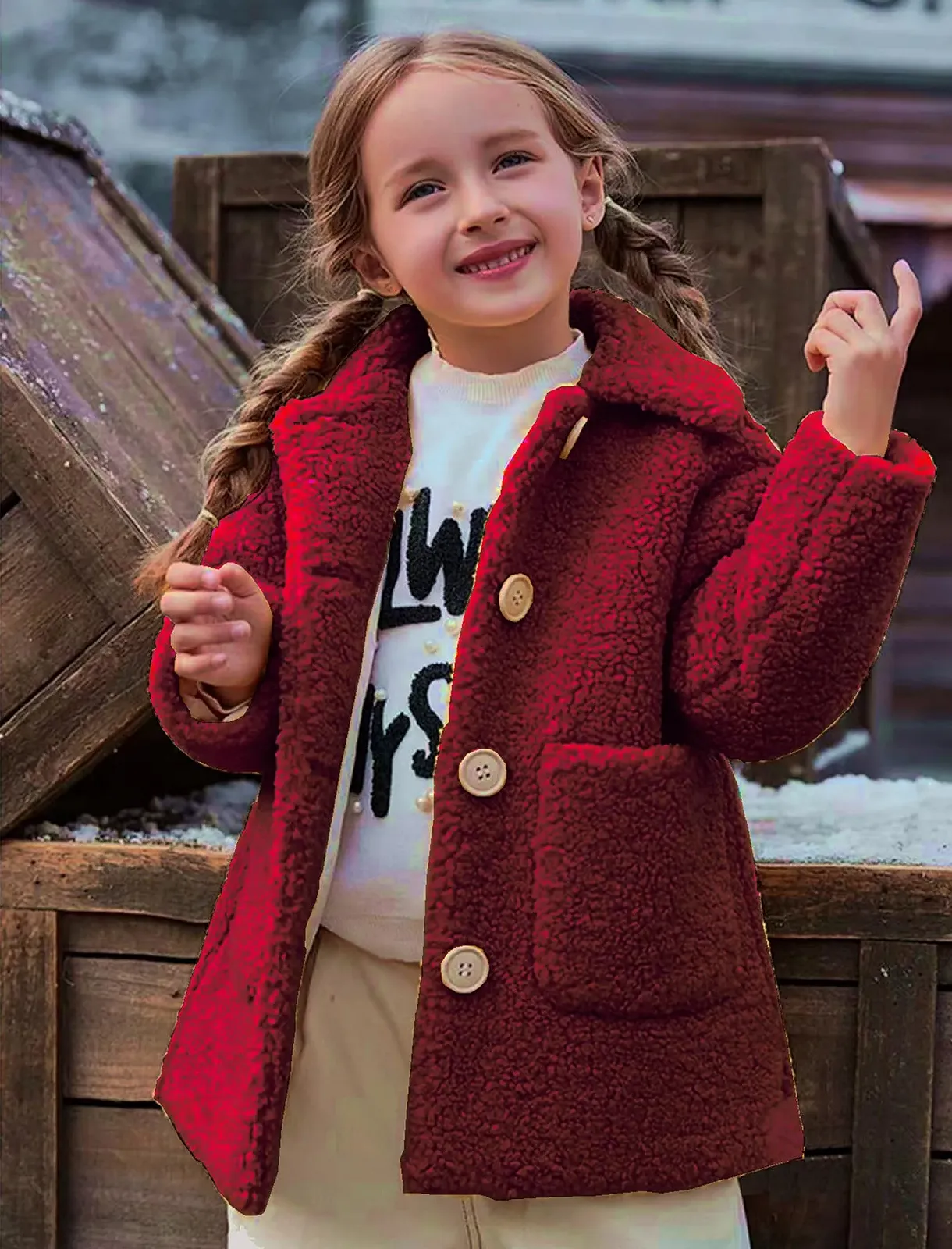 Зимове пальто IBTOM CASTLE для дівчат, флісове, тепле, фото №2