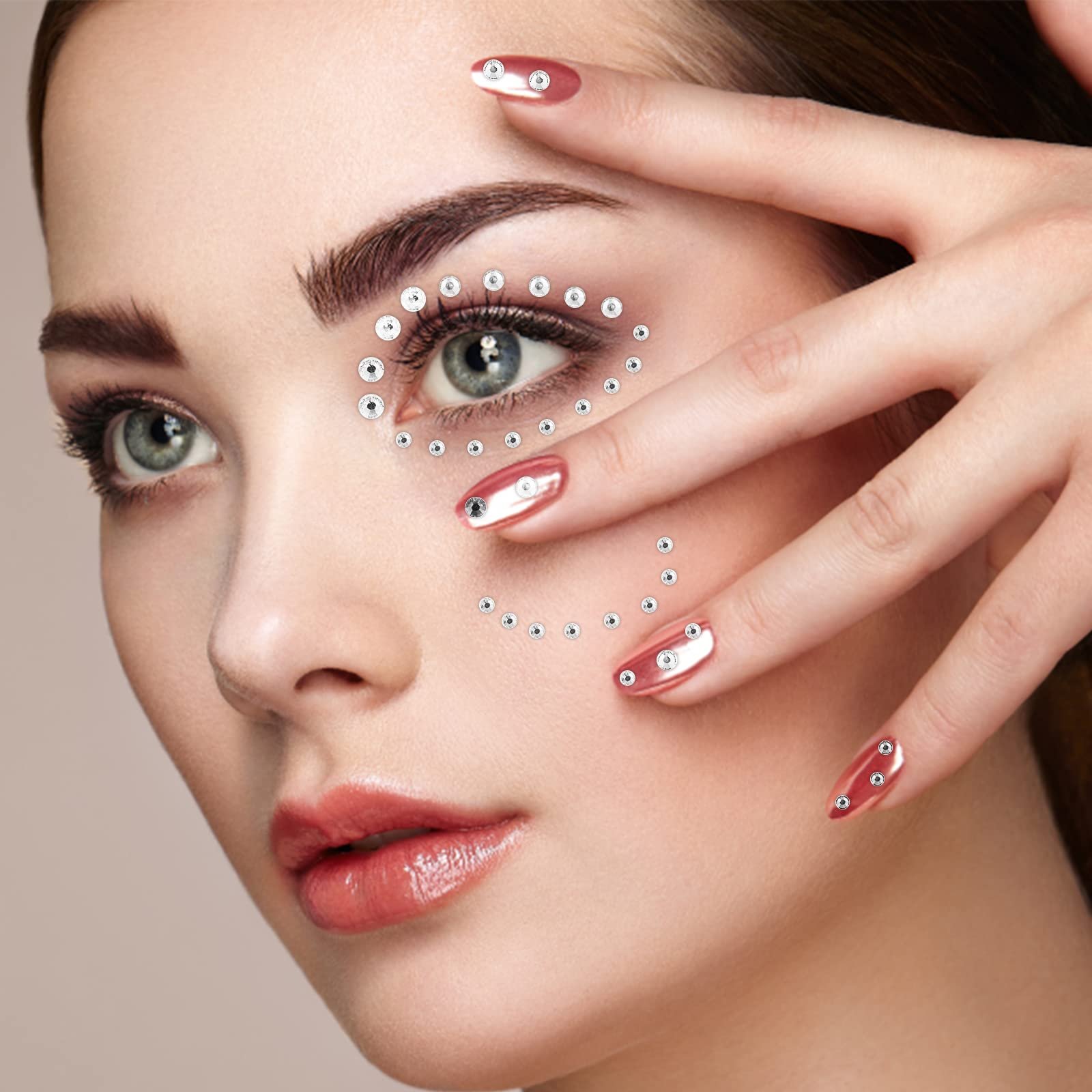 Стрази Самоклеючі cobee 2 листи з пінцетом, фото №5