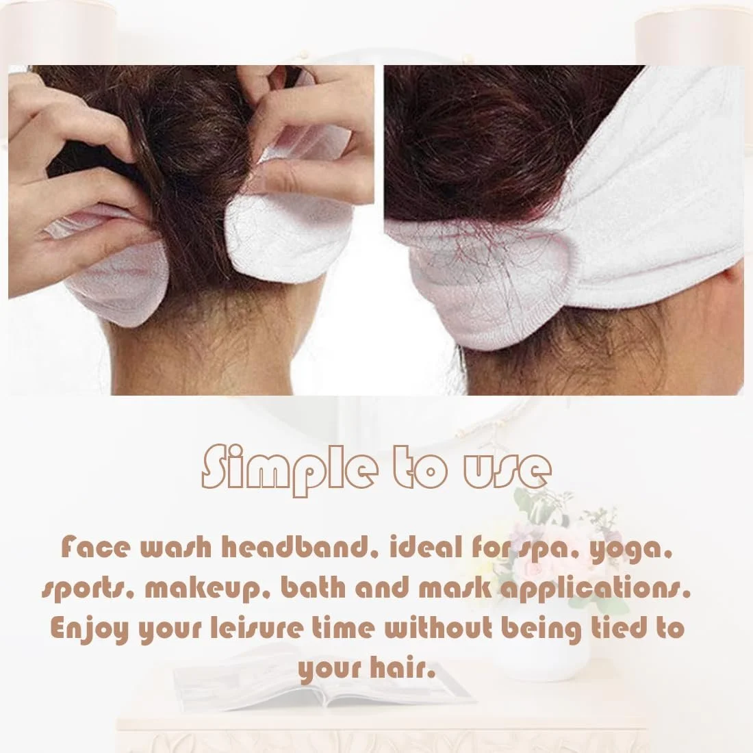 Набір з 3 пов'язок для волосся махрові регульовані, фото №5