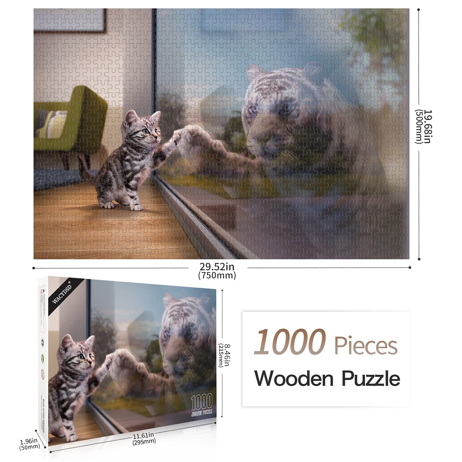 Пазл 1000 деталей Cat & Tiger DIY, фото №3 Пазл 1000 деталей Cat & Tiger DIY, фото №3