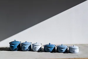 Кастрюля с крышкой Riess Classic Edition Nature 16 см 1 л эмалированная Blue Light synthetic.ua - Фото 1