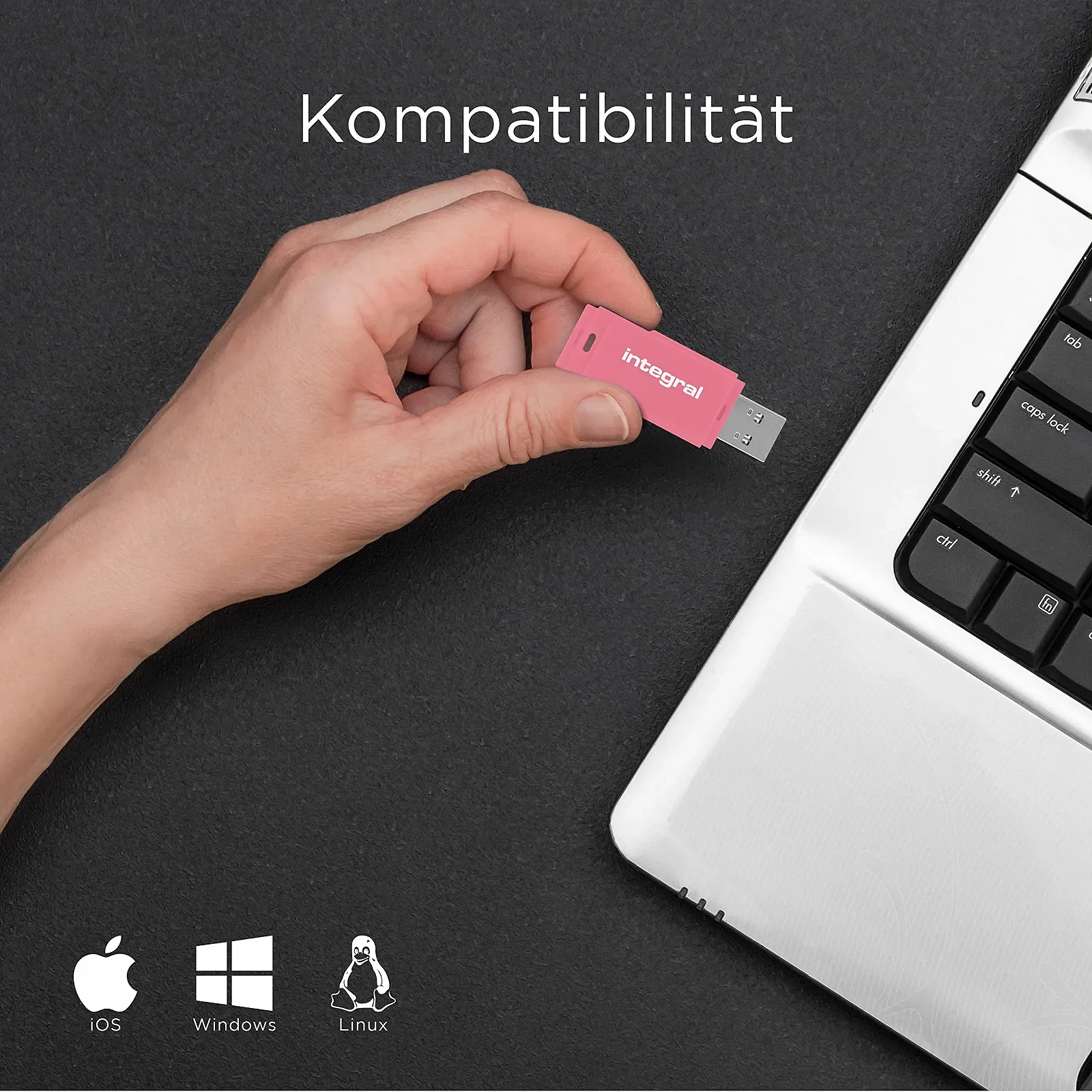 USB-накопичувач Integral Neon 64 GB USB 2.0 5 шт. Black/Pink/Yellow/Orange/Blue, фото №3