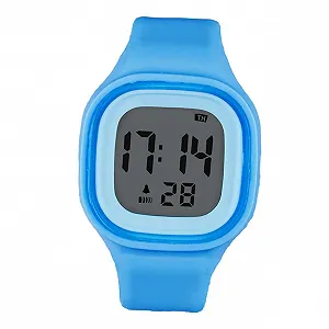 Цифровые часы Healvian Водонепроницаемые Разноцветные Ночные Силиконовые с Множеством Функций Синий - Фото 1