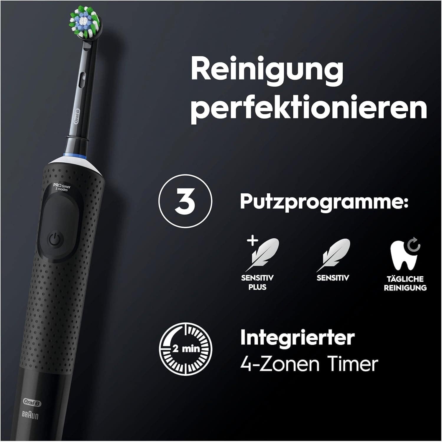 Электрическая зубная щетка Oral-B Vitality Pro черный, фото №3