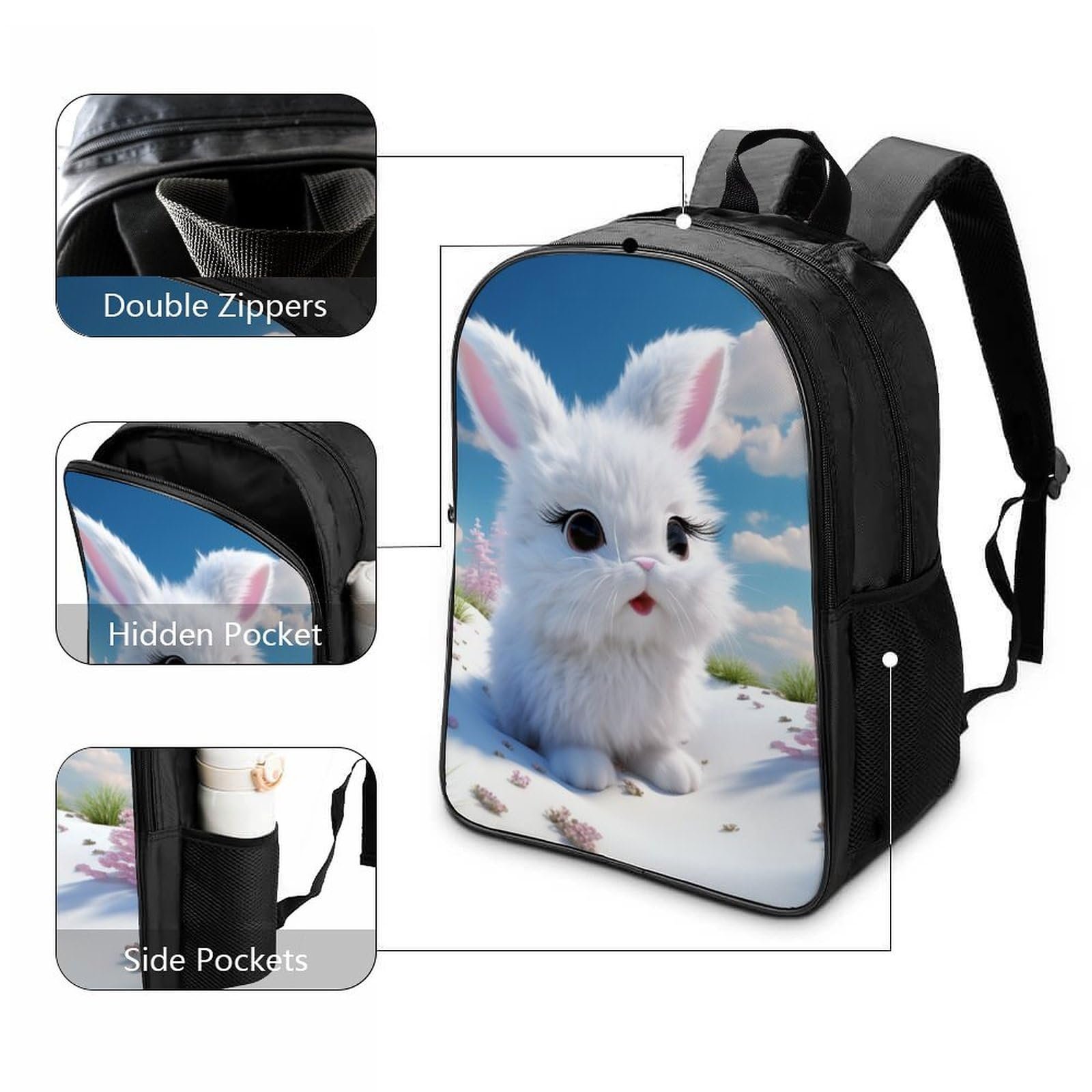 Рюкзак шкільний DPEOANEBN Rabbit 40x28x16см, фото №3