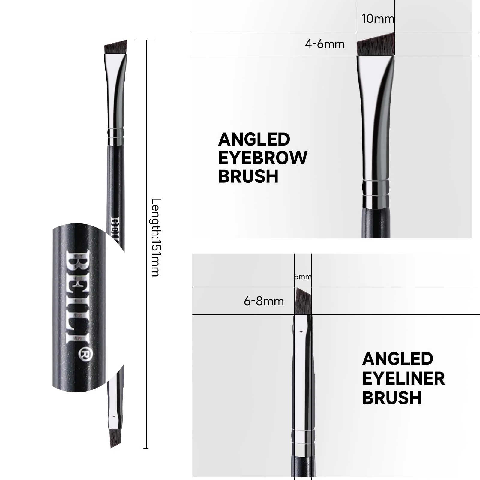 Кисти для подводки BEILI Double Ended Black, фото №3 Кисти для подводки BEILI Double Ended Black, фото №3