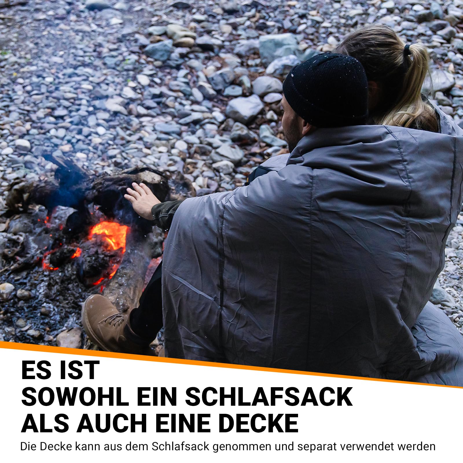 Спальный мешок Kingcamp Flannel Внешний Зима 3-в-1 XXL Хлопчатобумажный Теплее для 3-4 сезонов для взрослых, фото №6