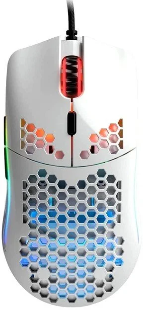 Ігрова дротова миша Glorious Model O / USB / PixArt 3360 / 12000 DPI / 6 кнопок / RGB підсвітка / Біла, фото №3
