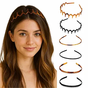 Обруч Пластиковий з Зубцями для Волосся 6 шт - Фото 1