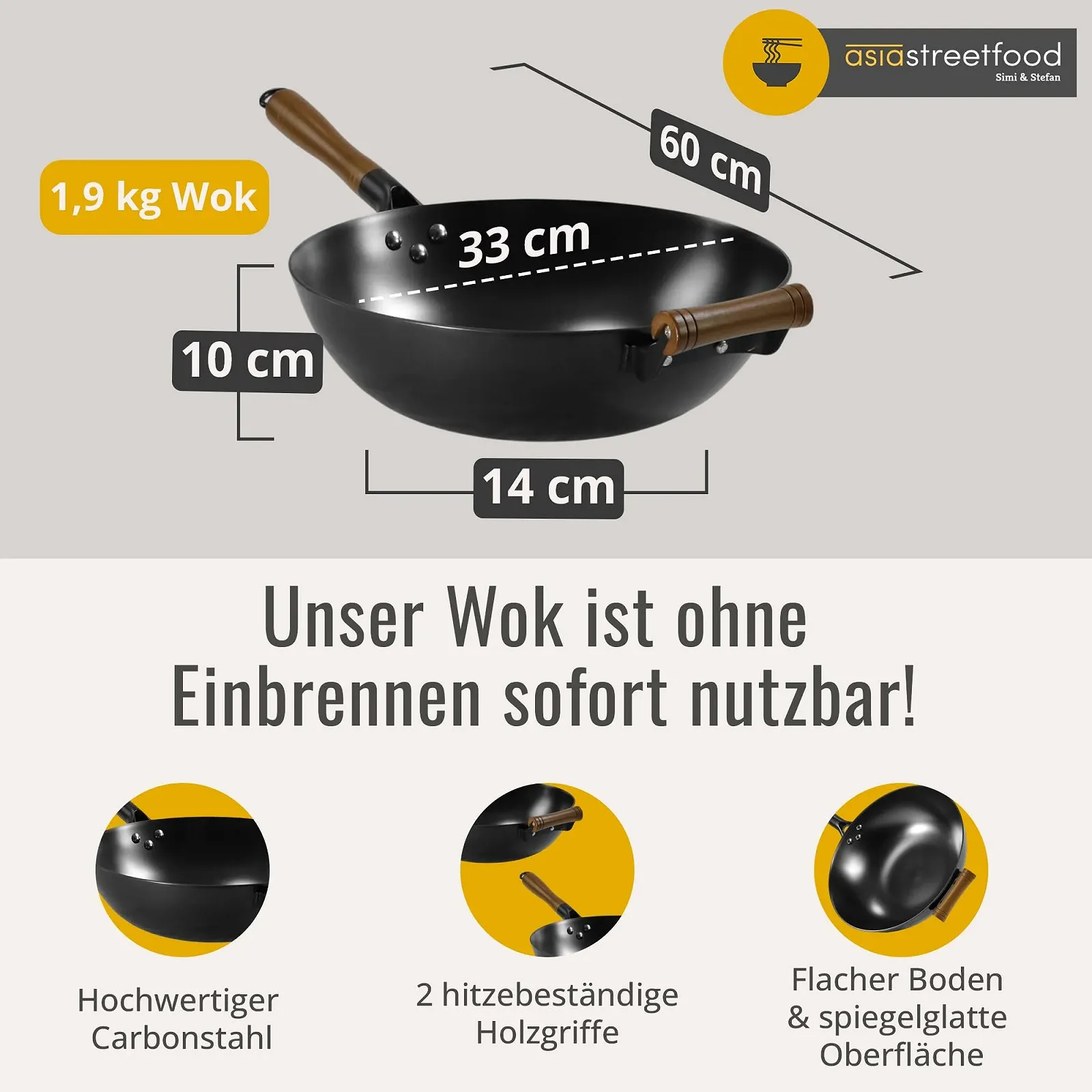 Сковорода-Вок asiastreetfood The Perfect 33 см, фото №3 Сковорода-Вок asiastreetfood The Perfect 33 см, фото №3