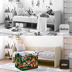 Корзина для игрушек HUUMONSS Рождественская для мальчиков девочек Водонепроницаемая, 36 л synthetic.ua - Фото 1