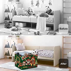 Корзина для игрушек HUUMONSS Рождественская для мальчиков девочек Водонепроницаемая, 36 л цена на synthetic.ua - Фото 1 Корзина для игрушек HUUMONSS Рождественская для мальчиков девочек Водонепроницаемая, 36 л synthetic.ua - Фото 1