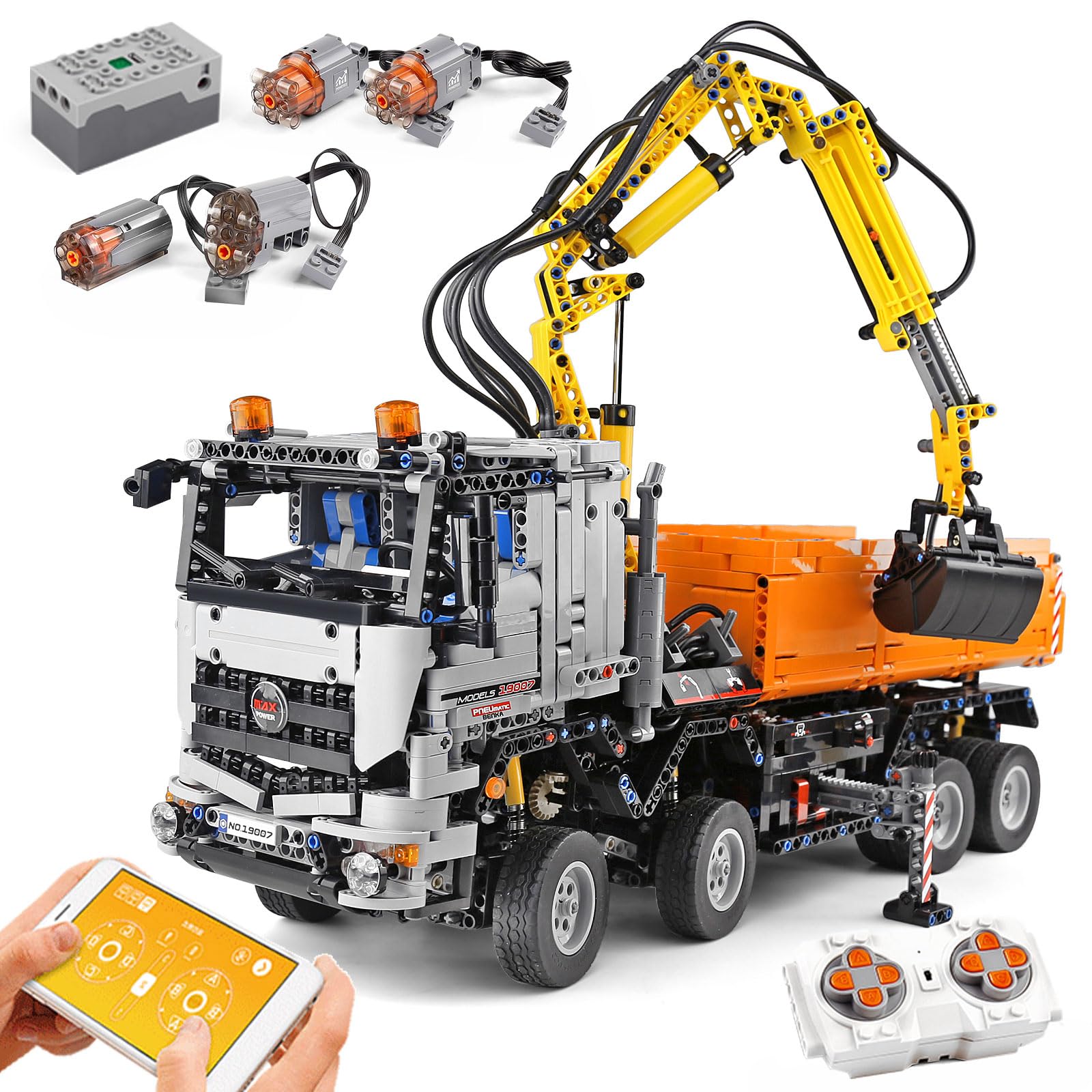 Набір блоків Mould King 19007 Remote-Controlled Pneumatic FGV Великий, фото №7