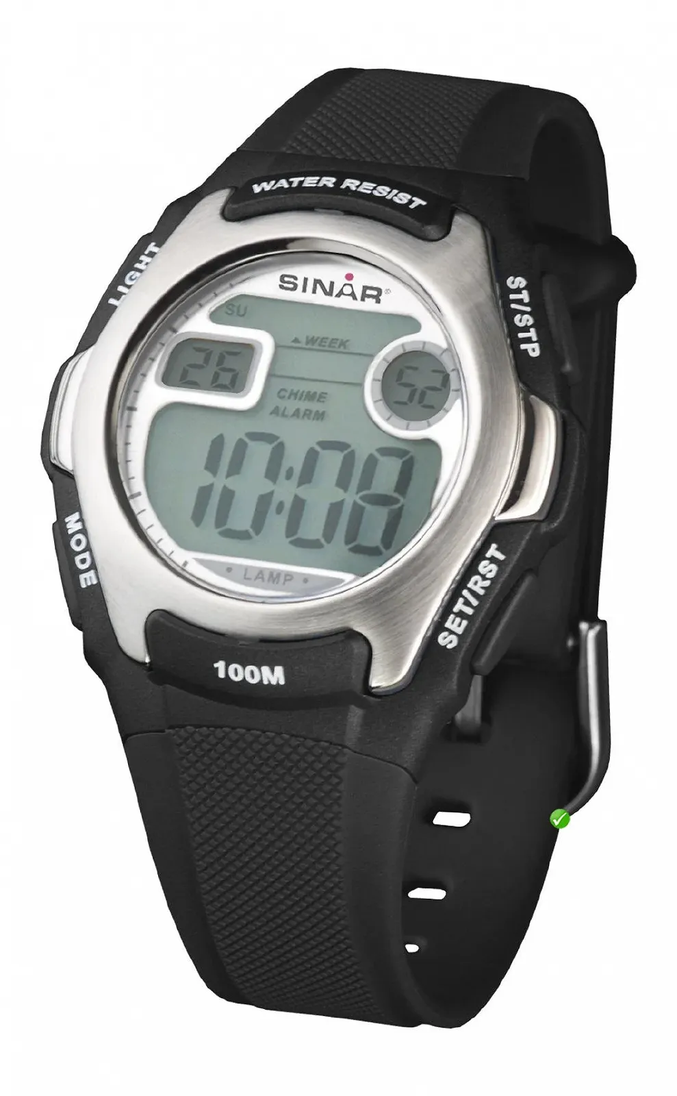 Часы Sinar XE Черный Ремешок из смолы Черный Ремешок, черный, Лента, фото №1