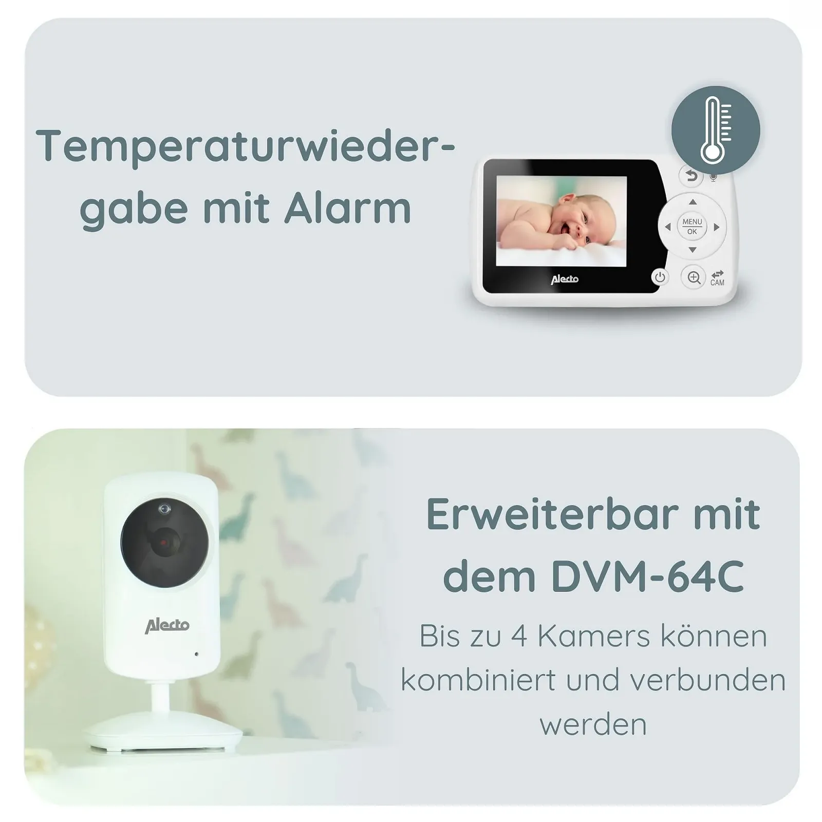 Відеоняня Alecto DVM-64 Wireless Night Vision Intercom High Range White, фото №6 Відеоняня Alecto DVM-64 Wireless Night Vision Intercom High Range White, фото №6