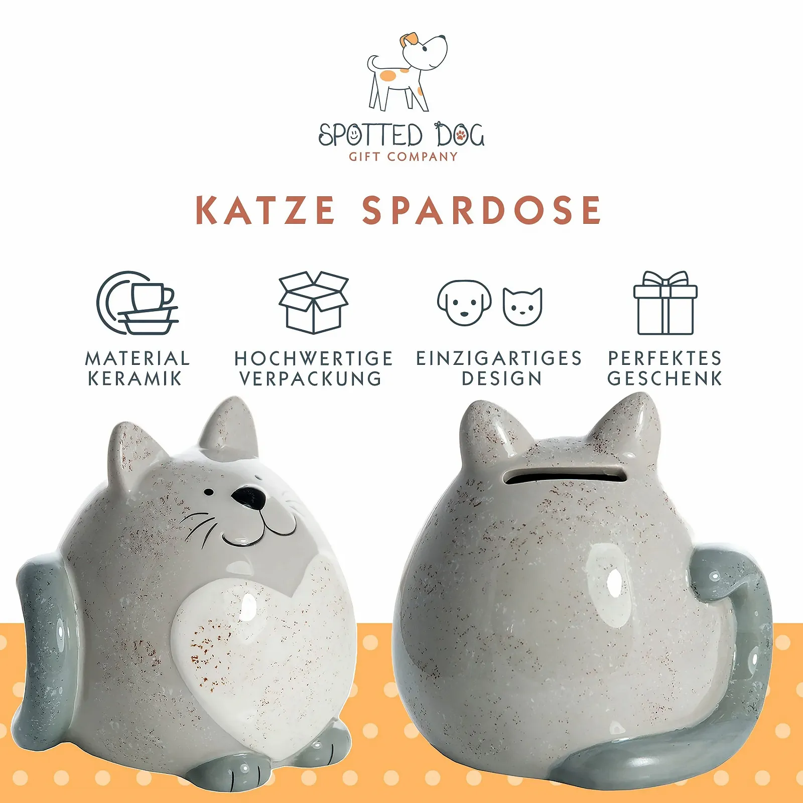 Скарбничка SPOTTED DOG GIFT COMPANY керамічна з котячим мотивом, фото №3