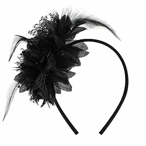 Обруч на голову с перьями и искусственными цветами MWOOT - Фото 1