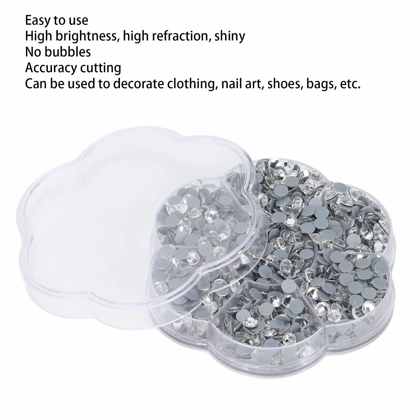 Стрази Hotfix Плоскі Прозорий 1440 шт Скло Прозорий, фото №2