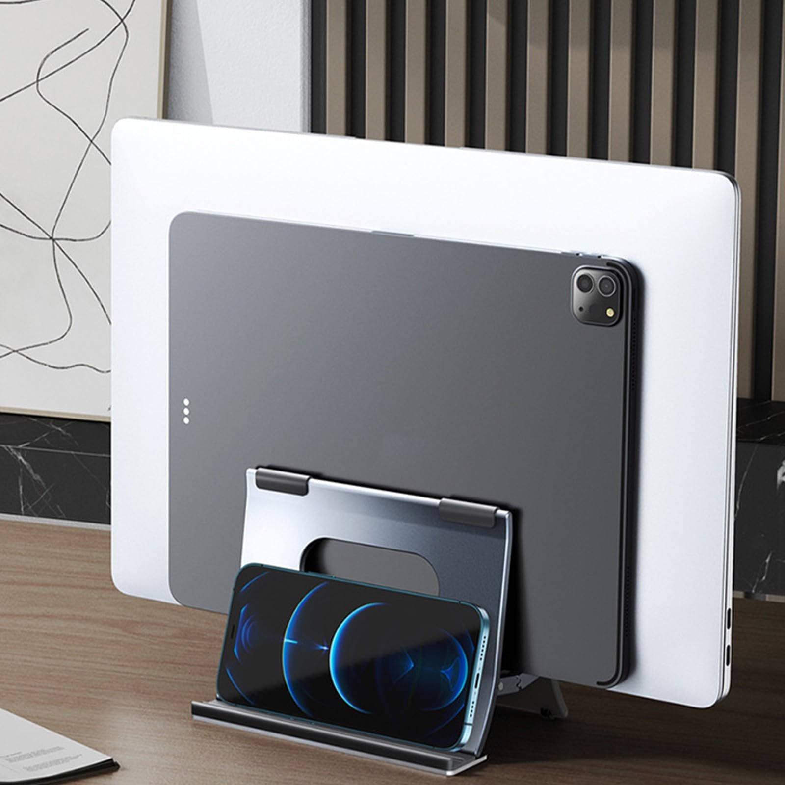 Вертикальная док-станция для ноутбука Aluminium с гравитационной автоблокировкой и силиконовой защитой, фото №3