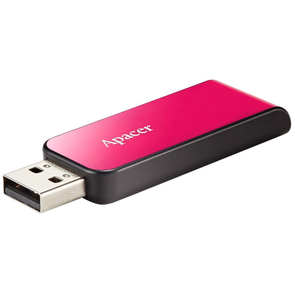USB флеш-накопичувач Apacer 16gb AH334 pink USB 2.0 AP16GAH334P-1, фото №4
