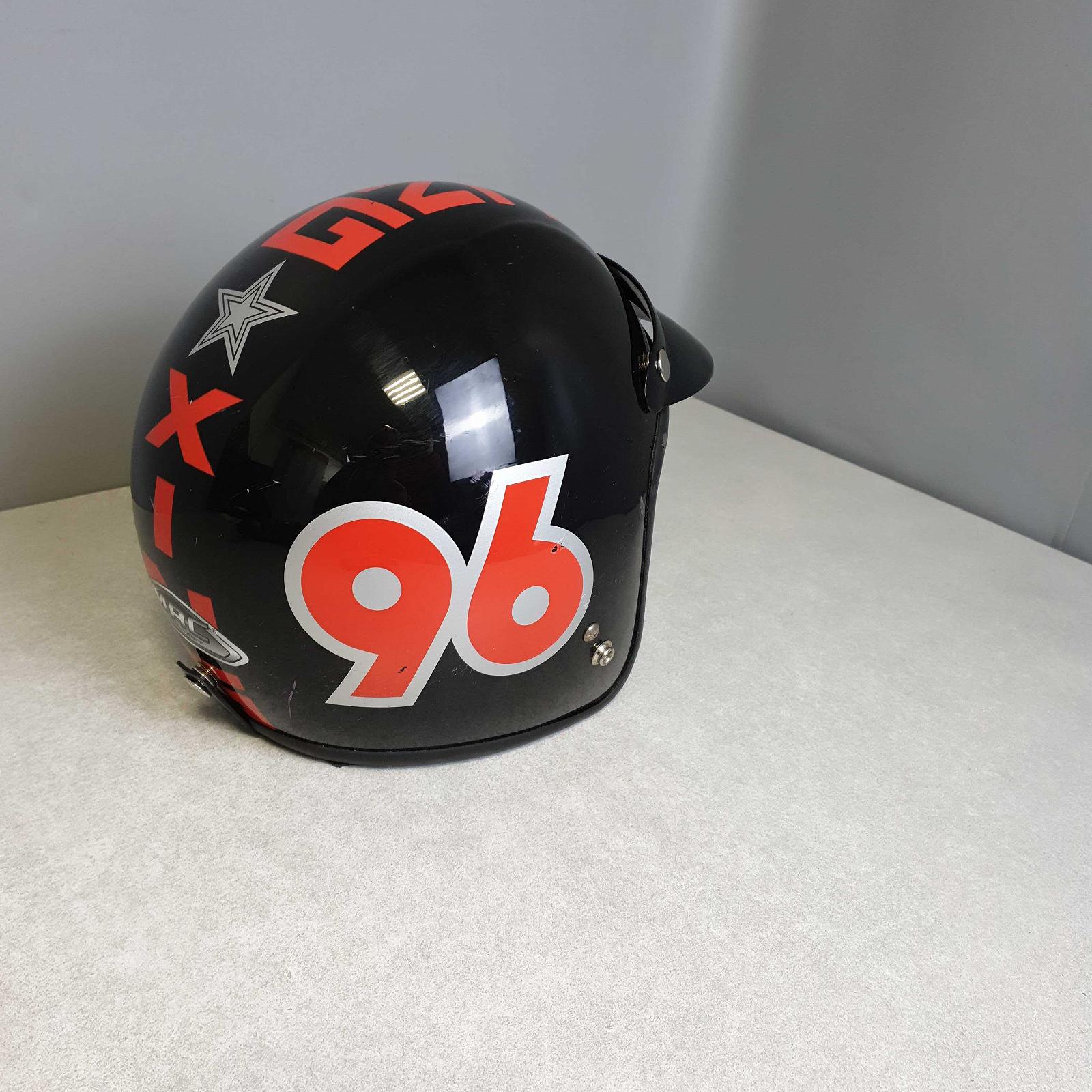 Шлемы Шлем мотоциклетный открытое лицо 3/4 Black-Red, фото №4