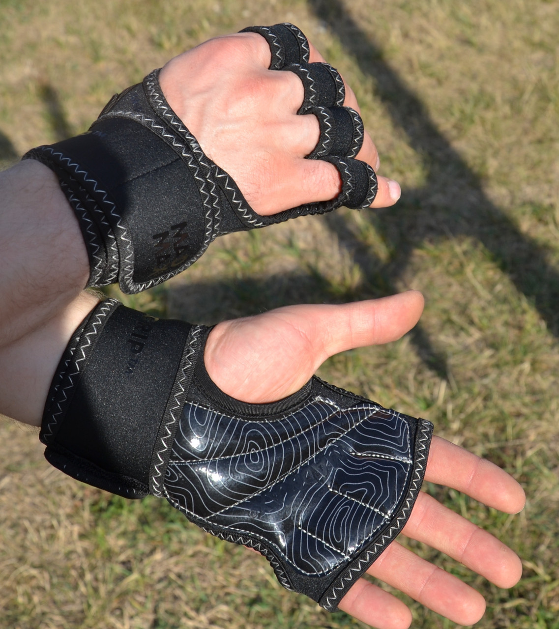 Рукавички для фітнесу MadMax MFG-303 MAXGRIP neoprene wraps Black/Grey L/XL, фото №7