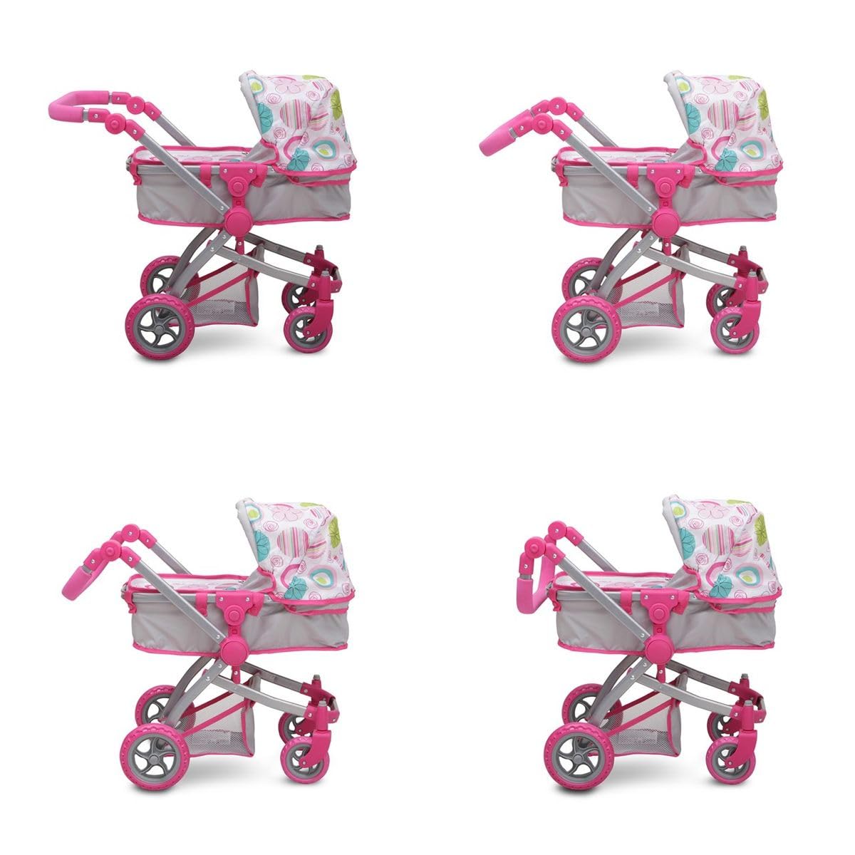 Коляска Moni 9651B Регульована Ручка Козирок Сумка Рожевий, фото №4