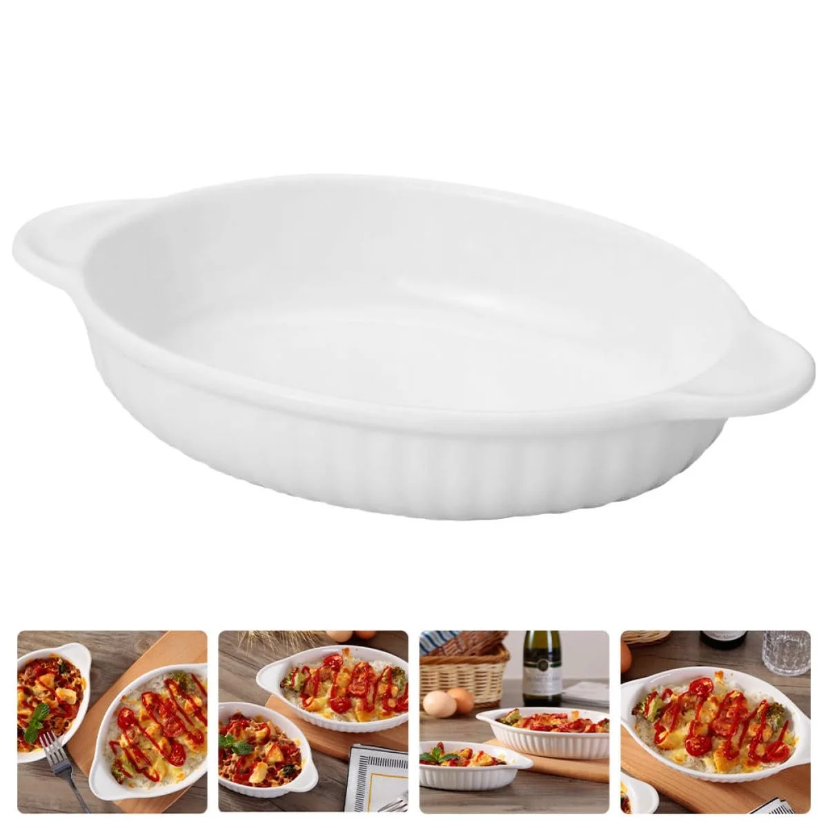 Керамічна форма для випікання VANZACK овальна з подвійними ручками, фото №7