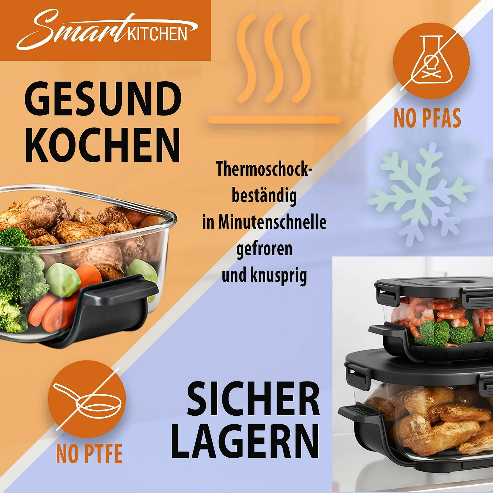 Мультипіч Smart Kitchen 4-в-1 4 л + 1.5 л Скляний контейнер Компактна Чорна, фото №4 Мультипіч Smart Kitchen 4-в-1 4 л + 1.5 л Скляний контейнер Компактна Чорна, фото №4