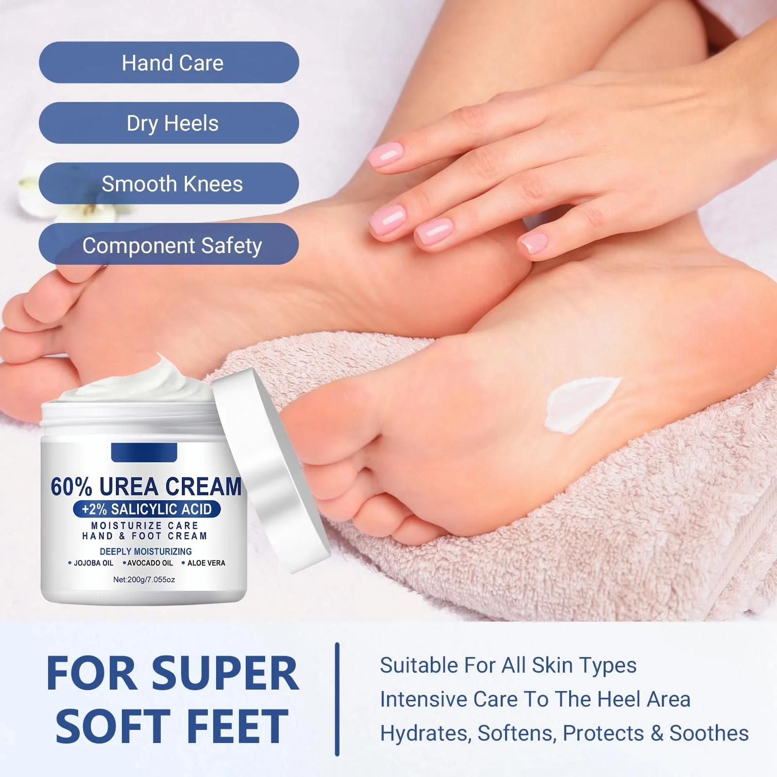 Крем для ног и локтей с мочевиной 60% и салициловой кислотой 2%, от трещин и мозолей, фото №6