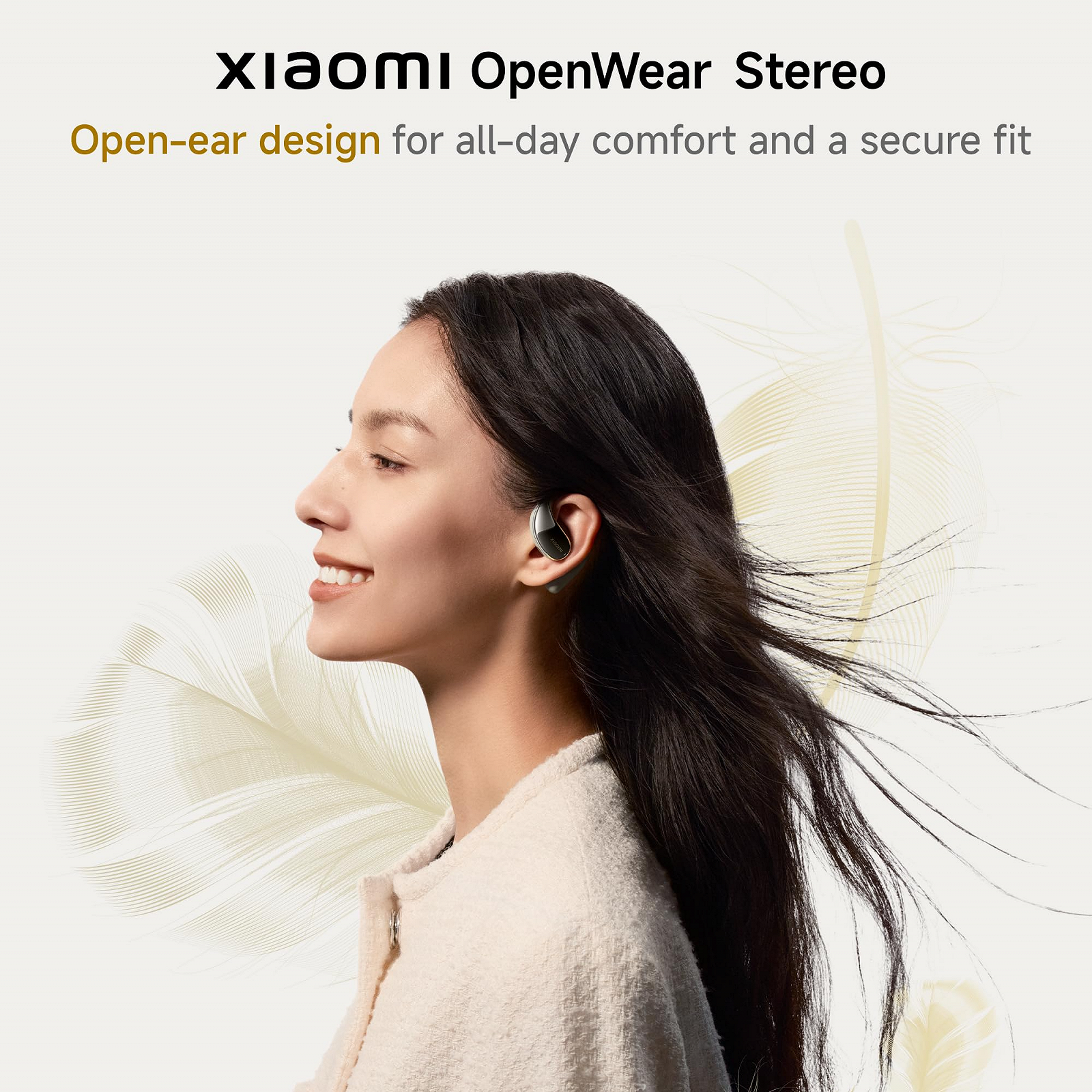 Бездротові навушники Xiaomi OpenWear Stereo / Bluetooth 5.3 / Активне шумозаглушення / ANC / ENC / LHDC, AAC, SBC / Вологозахист IP54 / Швидка зарядка / Пісочний бежевий, фото №4 Бездротові навушники Xiaomi OpenWear Stereo / Bluetooth 5.3 / Активне шумозаглушення / ANC / ENC / LHDC, AAC, SBC / Вологозахист IP54 / Швидка зарядка / Пісочний бежевий, фото №4