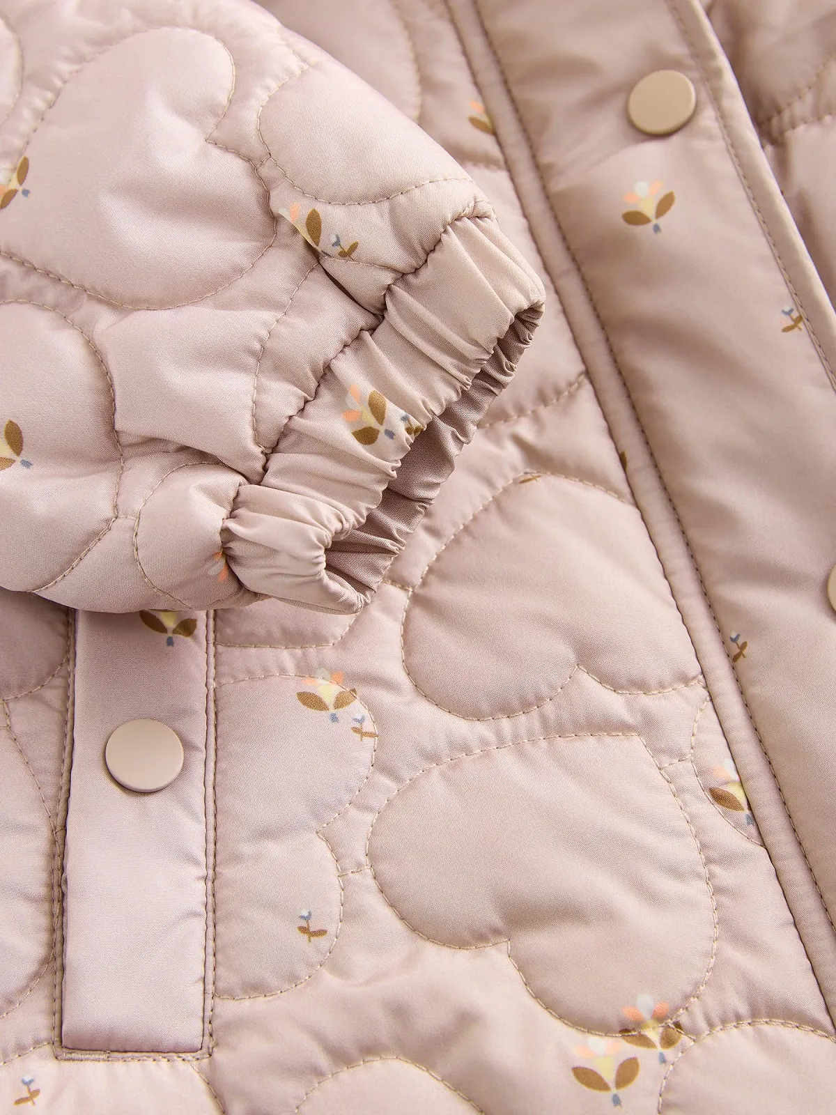 Водостойкое стеганое пальто с сердечками для девочек NEXT, фото №4