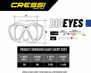 Маска Cressi Big Eyes для підводного плавання з широким оглядом synthetic.ua - Фото 1