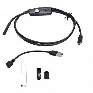 Водонепроницаемая USB камера-эндоскоп с LED подсветкой для Android, 5 м (16.4 фута), черный - Фото 1