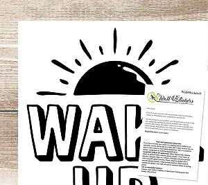 Наклейка на стіну Wake Up Workout Fitness Boxing 70 x 62 см synthetic.ua - Фото 1