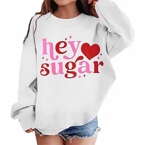 Свитшот для девочки с длинными рукавами с графическим принтом, круглый вырез горловины, милые пуловеры с заниженной линией плеч - Фото 1